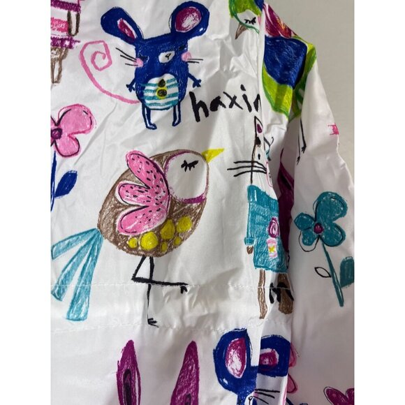 Haxin Cat Raincoat Jacket 2Y White Hoodie Preppy Modern Retro - Picture 5 of 16